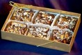 GIFT BOX (Semi-Sweet Chocolate Chip 6 Piece, Cashews & Almonds, Gold Bow)